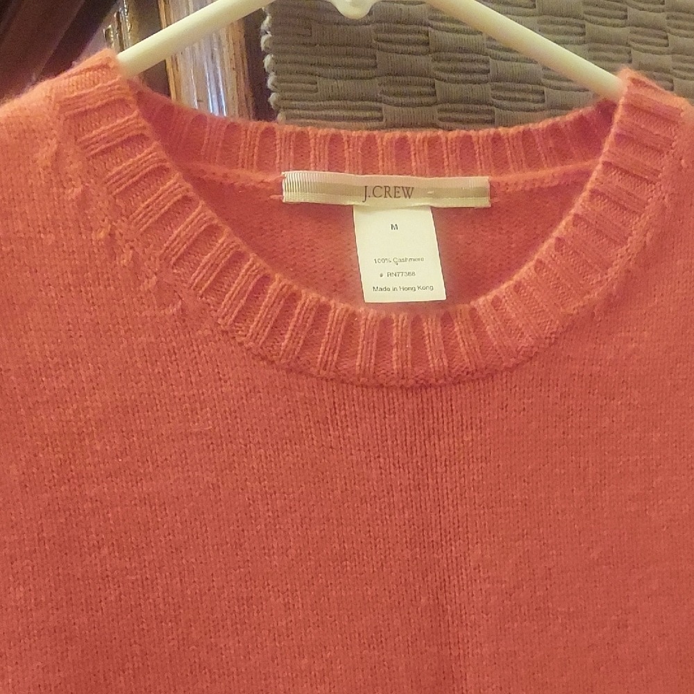 J.Crew Coral Cashmere Sweater, Vintage M, GPC!
